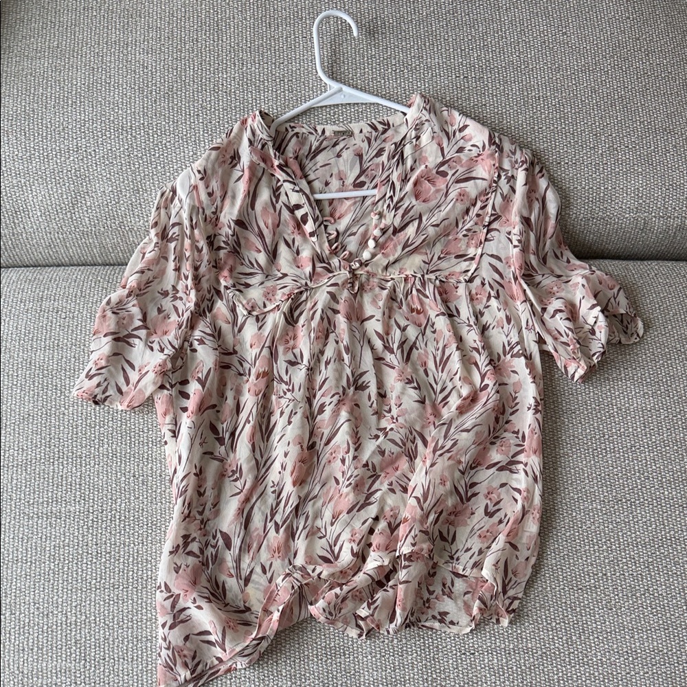 Chan Luu Blush Floral Blouse